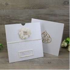 Handmade  Pocket Invitation Card Foil Printing Wedding Invitation Customized